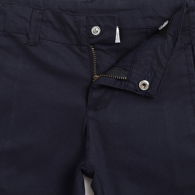 Boys Dark Blue Solid Long Trousers image number 3